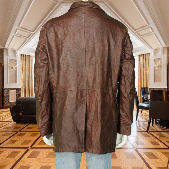 Vintage Schott Leather Coat Fleece Lined Biker XL - Picture 5 of 10